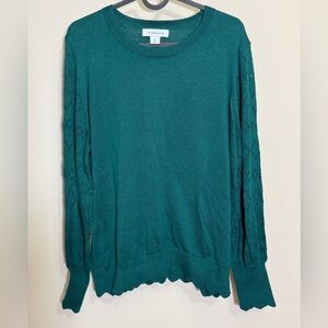 Liz Claiborne Teal Crew Neck Sweater